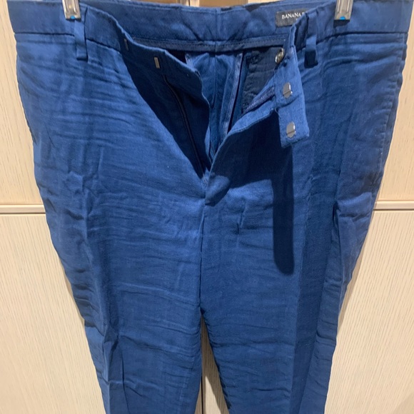 Banana Republic Other - Banana Republic Royal Blue Linen Cotton blend pants